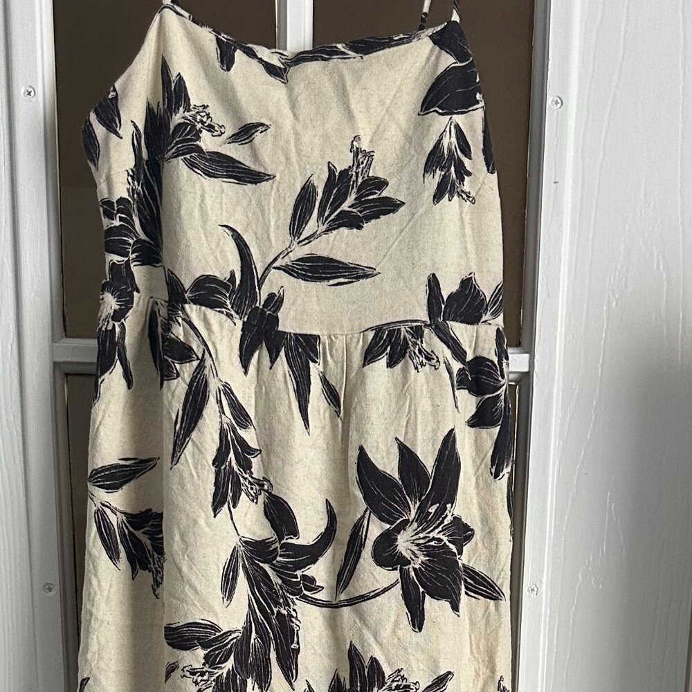 Linen blend maxi dress